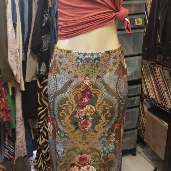 SHEIN | Skirts | Shein Multicolor Roses Boho Skirt | Poshmark
